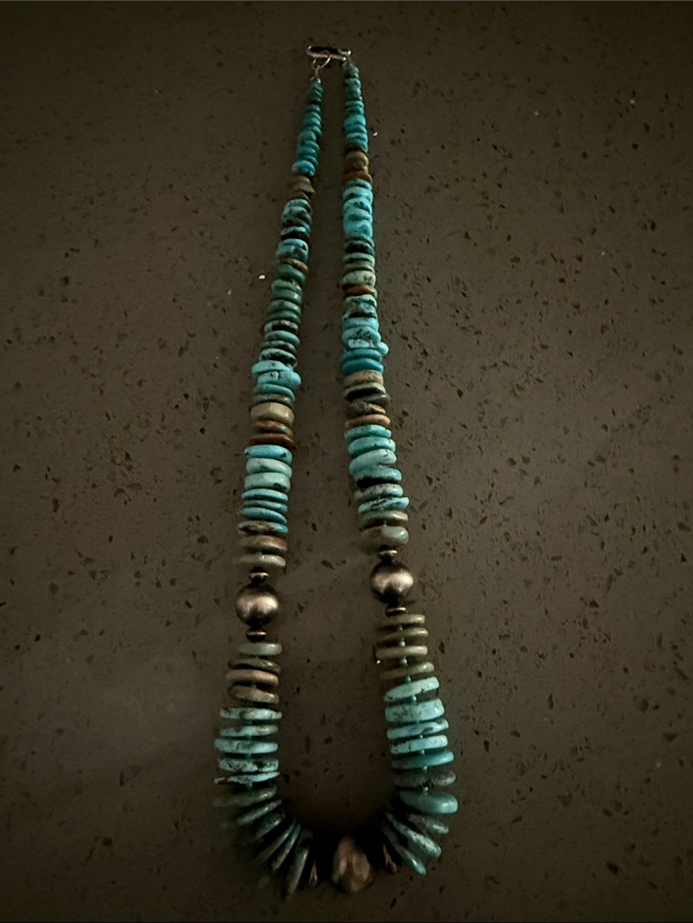Native Turquoise disk Necklace - Women Jewelry